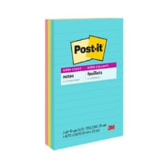 Post-it Super Sticky Notes 660-3SSMIA, Supernova Neons, 4" x 6" (101 mm x 152 mm), 100% PEFC, SGSCH-PEFC-COC-110078