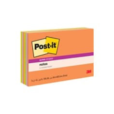 Post-it Super Sticky Notes 6445-SSP, Energy Boost, 6" x 4" (152 mm x 101 mm), 100% PEFC, SGSCH-PEFC-COC-110078