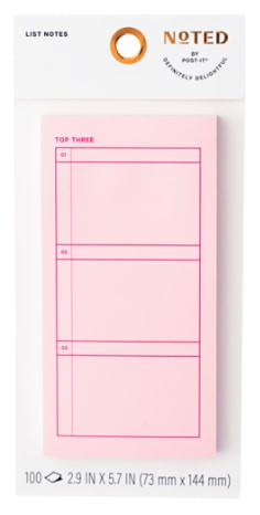 Post-it Noted List Notes NTD11-36-1, Orange, 2.9" x 5.7in (73.6 mm x 144.7 mm)