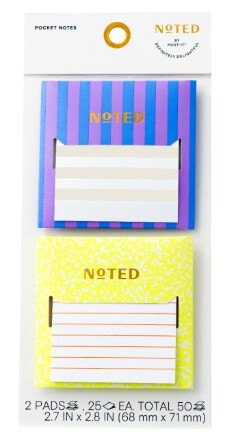 Post-it Pocket Notes NTD9-PKT-1, 2.8" x 2.8" (71 mm x 71 mm)