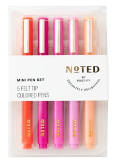Post-it Noted Mini Pen Set NTD11-MPEN-1, 5 Felt Tip Pens