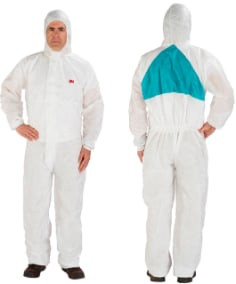3M Disposable Protective Coverall 4520-XL White/Green Type 5/6, 20 per case