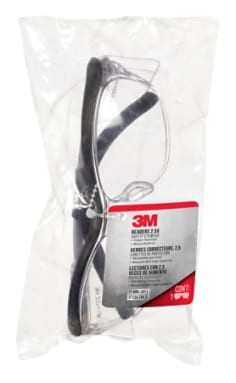 3M Readers Safety Glasses, 91193H1-C, +2.5, Blk Frm, Clr Lens