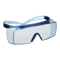 3M SecureFit 3700 Series, SF3704SGAF-BLU, Blue Temples, Scotchgard Anti-Fog Coating, Light Blue OTG AF-AS lens 10 per case