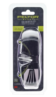 Peltor Sport SecureFit Safety Eyewear, SF400-PG-8, Gray/AF Lens, 8ea per case