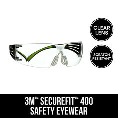 3M SecureFit 400 Eye Protection SF400C-WV-6-PS Clear Anti-Fog, 6ea per case
