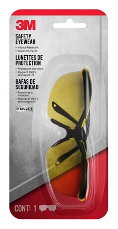 3M Safety Eyewear Anti-Scratch, 90966H1-C, Black, Amber Lens, 12 per case