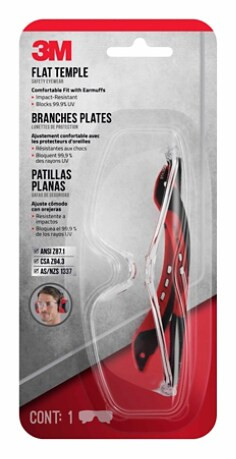 3M Flat Temple Eyewear, 47010H1-C, Black/Red, Clear Lens, Anti-Scratch, 12 per case