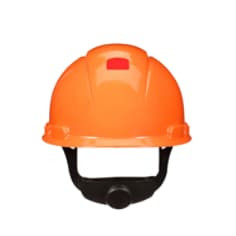 3M SecureFit Hard Hat H-706SFR-UV, Orange, 4-Point Pressure Diffusion Ratchet Suspension, with UVicator, 20 per case