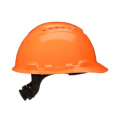 3M SecureFit Hard Hat H-706SFV-UV, Orange, Vented, 4-Point Pressure Diffusion Ratchet Suspension, with UVicator, 20 per case