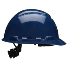 3M SecureFit Hard Hat H-710SFV-UV, Navy Blue, 4-Point Pressure Diffusion Ratchet Suspension, with UVicator, 20 per case