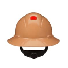 3M SecureFit Full Brim Hard Hat H-811SFR-UV, Tan 4-Point pressure Diffusion Ratchet Suspension, with Uvicator, 20 per case
