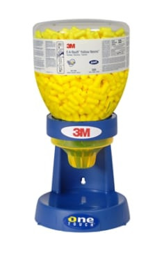 3M E-A-Rsoft Yellow Neons Earplugs 391-1005, Uncorded," One Touch Dispenser Refill Bottle, Large Size, 1600 Pair per case