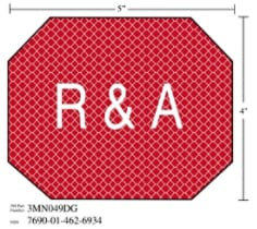 3M Diamond Grade Damage Control Sign 3MN049DG, "R&A", 5" x 4", 10 per packkage