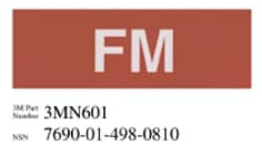 3M Diamond Grade Damage Control Pipe Marking 3MN601, "FM", 6" x 2", 50 per packkage