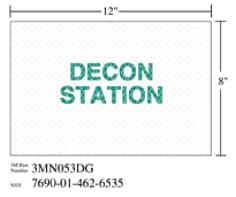 3M Diamond Grade Damage Control Sign 3MN053DG, "DECON STA", 12" x 8", 10 per packkage