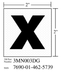 3M Diamond Grade Damage Control Sign 3MN003DG, "X-Ray", 2" x 2", 10 per packkage