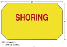 3M Diamond Grade Damage Control Sign 3MN046DG, "SHORING", 10" x 6", 10 per packkage