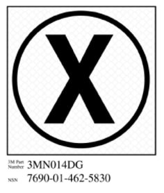 3M Diamond Grade Damage Control Sign 3MN014DG, "Cir X-Ray", 3" x 3", 10 per packkage