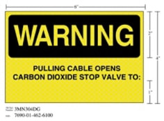 3M Diamond Grade Fire Fighting Sign 3MN308DG, "CO2 FIXEDGAS FREe, 11" x 11", 10 per packkage