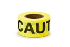 Scotch Repulpable Barricade Tape 516, CAUTION, 3" x 150 ft, Yellow, 8 rolls per case