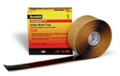 Scotch Rubber Mastic Tape 2228, 2" x 3 ft, Black, 1 roll per carton, 48 rolls per case