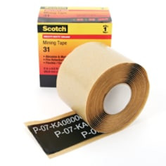 Scotch Heavy-Duty Mining Tape 31, 2" x 8-1/2 ft, Black, 1 roll per carton, 10 rolls per case