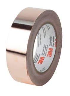 3M Copper Foil EMI Shielding Tape 1194, 2" x 36 yd, 3" Paper Core, 5 rolls per case