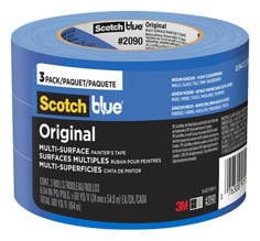 ScotchBlue Original Painter's Tape 2090-24EC3, 0.94" x 60 yd (24mm x 54,8m), 3 rolls per packk
