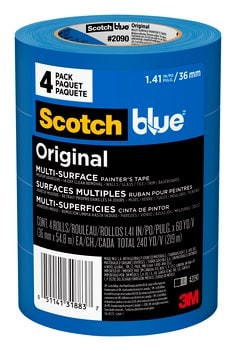 ScotchBlue Original Painter's Tape 2090-36EP4, 1.41" x 60 yd (36mm x 54,8m), 4 rolls per packk