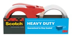 Scotch Heavy Duty Shipping Packaging Tape 3850-2-1RD-6WC, 1.88" x 54.6 yd (48 mm x 50 m), 2 pack with 1 reusable dispenser