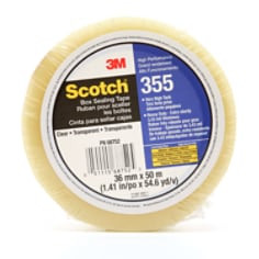 Scotch Box Sealing Tape 355, Clear, 36mm x 50m, 48 per case,"dividually Wrapped Conveniently Packaged