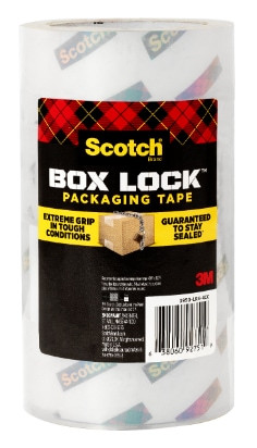 Scotch Box Lock Shipping Tape 3950-LR4-4CC, 1.88" x 54.6 yd (48 mm x 50 m)