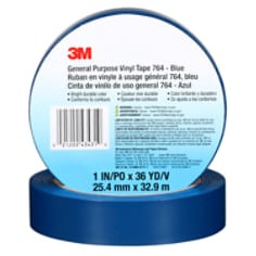 3M General Purpose Vinyl Tape 764, Blue, 1" x 36 yd, 5 mil, 36 roll per case,"dividually Wrapped Conveniently Packaged