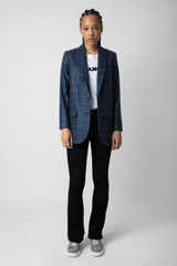 Women's Designer Blue Shimmer Suit Jacket
