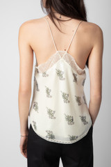 Women's Designer Sequinned Floral Camisole with Lace