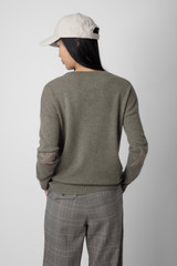 Women's Designer Khaki Cashmere Sweater