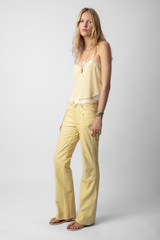 Women's Designer Yellow Silk Camisole