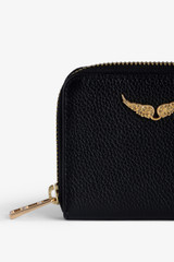 Women's Designer Black Leather Mini Wallet