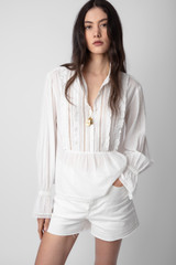 Women's Designer White Cotton Shirt