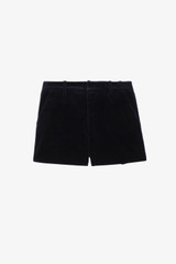 Women's Designer Navy Velvet Shorts