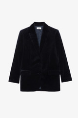 Women's Designer Navy Velvet Suit Jacket