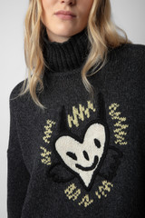 Women's Designer Grey Heart Sweater