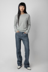 Women's Designer Grey Cashmere Sweater