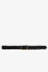 Women's Designer Woven Leather Belt