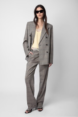 Women's Designer Checkered Suit Pants