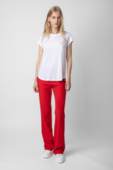 Zadig & Voltaire Womens Designer Red Crepe Tailored Pant
