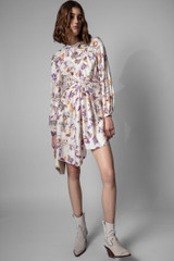 Zadig & Voltaire Womens Designer Silk Midi Dress with Floral Print