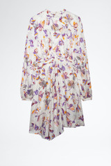 Zadig & Voltaire Womens Designer Silk Midi Dress with Floral Print
