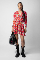 Zadig & Voltaire Womens Designer Red Floral Mini Dress